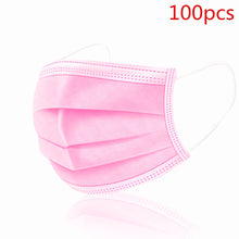Load image into Gallery viewer, 24h Fast Shipping Hot Sale 3-layer Mask 100 Pcs Face Mouth Masks Non Woven Mascarillas Disposable Anti-Dust Masks Earloops Masks
