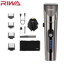 Load image into Gallery viewer, Riwa Hair Clipper Personal Electric Trimmer LED Screen Washable Rechargeable Strong Power Steel Cutter Head
