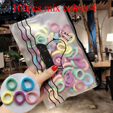 Load image into Gallery viewer, 50/100pcs/Set Girls Colorful Nylon Small Elastic Hair Bands Children Ponytail Holder Scrunchie Headband Kids Hair Accessories
