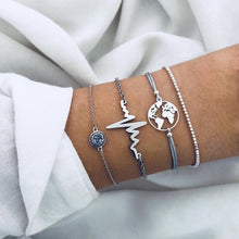 Load image into Gallery viewer, DIEZI Bohemian Handmade Weave Heart Long Tassel Bracelet Sets Women 2018 New Grey Rope Chain Bracelets Jewelry Christmas Gift
