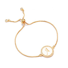 Load image into Gallery viewer, Adjustable Rainbow Zircon 26 Letter Bracelet Women shell Zircon crystal Bracelet Femme Valentine's day wedding Gifts Jewelry

