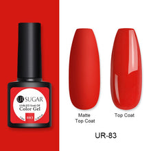 Load image into Gallery viewer, UR SUGAR 7.5ml Matte Nail Gel Polish Purple Series Hybrid Varnish Nail Art Semi Permanent UV Gel Varnish Soak Off Matte Top Coat
