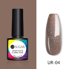 Load image into Gallery viewer, UR SUGAR Nude Glitter Gel Nail Polish Varnish Pink Rose Gold Shimmer Soak Off UV LED Nails Gel varnish  7.5ml
