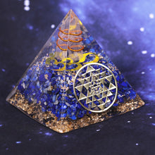 Load image into Gallery viewer, Orgonite Jewelry Pyramid Natural Lapis Lazuli Orgone Energy Generator Chakra Healing/Emf Protection And Meditation Decoration

