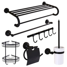Load image into Gallery viewer, Bathroom Accessories Corner Shelf,Towel Rack,Paper holder,Towel Bar,Toilet Brush Holder Towel Rail Brass Black bathroom Hardware
