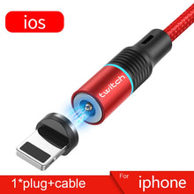 Load image into Gallery viewer, Twitch 2m Magnetic Micro USB Cable For iPhone Samsung Android Mobile Phone Fast Charging USB Type C Cable Magnet Charger Wire
