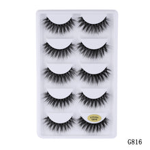Load image into Gallery viewer, 5 pairs 5D Mink Eyelashes Natural False Eyelashes Lashes Soft Fake Eyelashes Extension Makeup Wholesale
