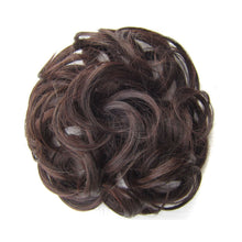 Load image into Gallery viewer, Delice Women's Wrap On Messy Bun Curly Scrunchie Chignon With Rubber Band Brown Black Synthetic Hair Ring

