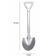 Load image into Gallery viewer, Stainless Steel Iron Shovel Spoon Coffee Ice Cream Spoon Engineering Shovel Retro Cute Square Head Spoon Kitchen Gadget
