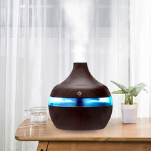 Load image into Gallery viewer, 300ML USB Air Humidifier Electric Aroma Diffuser Mist Wood Grain Oil Aromatherapy Mini Have 7 LED Light For Car Home Office
