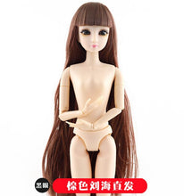 Load image into Gallery viewer, BJD Doll 30cm 20 Movable Jointe Dolls 3D Eyes Bjd Plastic Doll  for Girls Toys Long Wig Female Nude Body Fashion Christmas Gift
