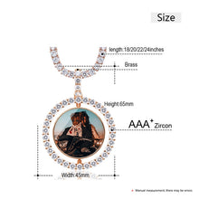 Load image into Gallery viewer, Hot Custom Make Photos Rotating Double-sided Medallions Pendant Necklace AAA Cubic Zircon Tennis Chain For Men's Hip Hop Jewelry
