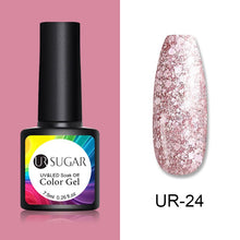Load image into Gallery viewer, UR SUGAR Nude Glitter Gel Nail Polish Varnish Pink Rose Gold Shimmer Soak Off UV LED Nails Gel varnish  7.5ml
