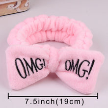 Load image into Gallery viewer, 2020 New Letter OMG Headbands for Women Girls Bow Wash Face Turban Makeup Elastic Hair Bands Coral Fleece Hair Accessories

