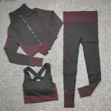 Load image into Gallery viewer, GUTASHYE Sport Suit Woman Seamless Running Tracksuit Sportswear Gym Crop Top Yoga Pant Fitness Clothes Workout Leggings Yoga Set
