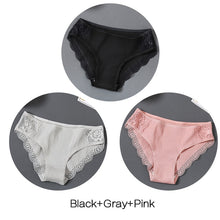 Load image into Gallery viewer, FINETOO Women's Panties 3Pcs/set Soft Cotton Underwear M-XL Sexy Lace Panty Women Underpants Girl Briefs Fashion Female Lingerie
