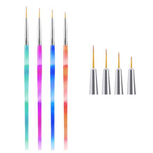 Load image into Gallery viewer, set Nail Art Brush Drawing Painting Carving Pen Design Manicure Tools Acrylic Liner UV Gel Sequins Decoration Tips 7/9/11mm
