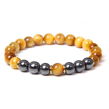Load image into Gallery viewer, Buddha Bracelet Men Red Tiger Eye Natural Stone 8mm Black Obsidian Hematite Beads Elastic Charm Bracelets Homme Jewelry Gift
