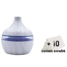 Load image into Gallery viewer, 300ML USB Air Humidifier Electric Aroma Diffuser Mist Wood Grain Oil Aromatherapy Mini Have 7 LED Light For Car Home Office
