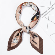 Load image into Gallery viewer, 2020 Designer Women Crinkle Scarf Square Silk Neck Scarves Female Leopard Print Hair Band Lady Pleated Scarfs
