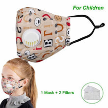 Load image into Gallery viewer, Tcare Fashion Cotton Face Mask Respirator Washable Reusable Mouth Masks + 2Pcs Activated Carbon Filter PM2.5 for Men Women
