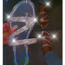 Load image into Gallery viewer, Women Summer Flat Bling Slippers Transparent Soft Jelly Shoes Female Flip Flops Sandals Outdoor Beach Ladies Slides Plus Size
