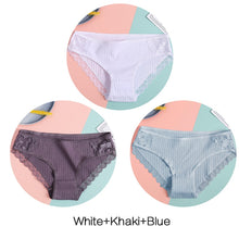 Load image into Gallery viewer, FINETOO Women's Panties 3Pcs/set Soft Cotton Underwear M-XL Sexy Lace Panty Women Underpants Girl Briefs Fashion Female Lingerie
