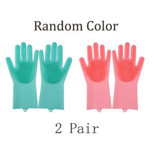 Load image into Gallery viewer, 1 Pair Dishwashing Gloves Silicone Dish Washing Gloves Kitchen Silicone Cleaning Household Tools for Clean Car Pet Brush Glove
