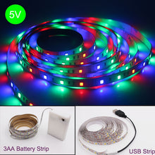 Load image into Gallery viewer, 1M 2M 3M 4M 5M USB LED Strip DC 5V Flexible Light Lamp 60LEDs SMD 2835 50CM Mini 3Key Desktop Decor Tape TV Background Lighting
