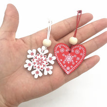 Load image into Gallery viewer, 10pcs 5cm Christmas Wooden Decorations for Home Tree DIY Natural Wood Christmas Ornaments Pendants Hanging Gift Natal Xmas Decor
