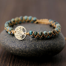 Load image into Gallery viewer, Vintage Leather Bracelets natural Stone Wrap Bracelets for men and Women tree Boho Friendship Bracelet Handmade Jewelry
