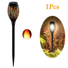 Load image into Gallery viewer, LED Solar Flame Torch Lamp Outdoor Lights Solar Garden Light Flickering Lamp Courtyard Balcony Lawn Path Spotlight Dropshipping
