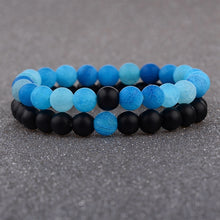 Load image into Gallery viewer, 2pcs/set 2020 Weathered Stone Beaded Couple Bracelet Classic MoonStone Lovers Bracelet For Women Bileklik

