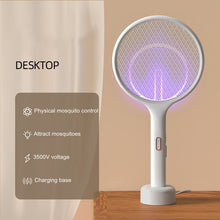 Load image into Gallery viewer, Electric Mosquito Swatter Mosquito Killer Lamp USB Rechargeable Desktop Wall Mounted Killer Trap 3500V Electric Shock With Light
