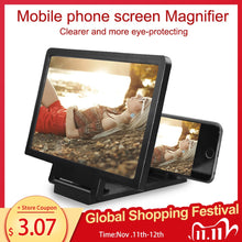 Load image into Gallery viewer, CASEIER 3D Screen Amplifier Mobile Phone Screen Video Magnifier For Cell Phone Smartphone Enlarged Screen Phone Stand Bracket
