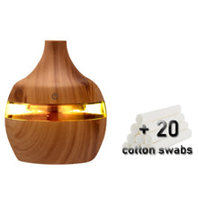 Load image into Gallery viewer, 300ML USB Air Humidifier Electric Aroma Diffuser Mist Wood Grain Oil Aromatherapy Mini Have 7 LED Light For Car Home Office
