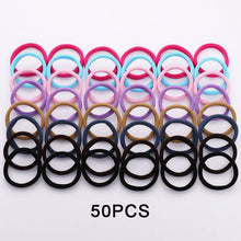 Load image into Gallery viewer, 50/100PCS/Set Women Girls 4CM Colorful Nylon Elastic Hair Bands Ponytail Holder Rubber Bands Scrunchie Headband Hair Accessories
