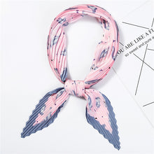 Load image into Gallery viewer, 2020 Designer Women Crinkle Scarf Square Silk Neck Scarves Female Leopard Print Hair Band Lady Pleated Scarfs
