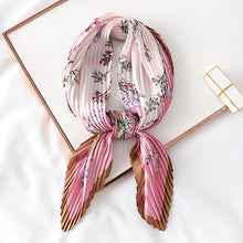 Load image into Gallery viewer, 2020 Designer Women Crinkle Scarf Square Silk Neck Scarves Female Leopard Print Hair Band Lady Pleated Scarfs
