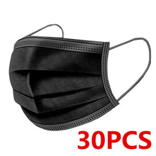 Load image into Gallery viewer, 5/30/50/100/200pcs Disposable Masks Non-woven Face Masks 3 layer Ply Filter Anti Dust Breathable Adult Mouth Mask Black IN STOCK
