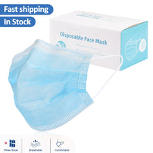 Load image into Gallery viewer, 20/30/50/100pcs Blue Disposable 3 Layer Non Woven Mouth Masks Dustproof Earloop face mask маска mascarillas Masque Maschera
