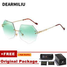 Load image into Gallery viewer, DEARMILIU Brand Designer Round Sunglasses Women Oversized Polygon 2020 Gradient Brown Pink Rimless sun glasses For female UV400
