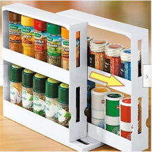 Load image into Gallery viewer, Double Layer Multi-Function Storage Rack Rotating Kitchen Organizer Seasoning Spice Jar Holder
