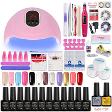 Load image into Gallery viewer, LNWPYH Nail Set UV LED Lamp Dryer With 18/12 pcs Nail Gel Polish Kit Soak Off Manicure Tools Set electric Nail drill Nail Tools
