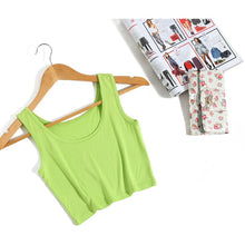 Load image into Gallery viewer, 2019 Summer Slim Render Short Top Sexy Women Sleeveless U Croptops Tank Tops Solid Black/White Crop Tops Vest Tube Top
