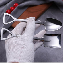 Load image into Gallery viewer, Stainless Steel Iron Shovel Spoon Coffee Ice Cream Spoon Engineering Shovel Retro Cute Square Head Spoon Kitchen Gadget
