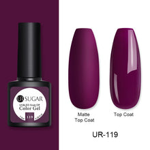 Load image into Gallery viewer, UR SUGAR 7.5ml Matte Nail Gel Polish Purple Series Hybrid Varnish Nail Art Semi Permanent UV Gel Varnish Soak Off Matte Top Coat
