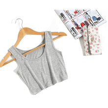 Load image into Gallery viewer, 2019 Summer Slim Render Short Top Sexy Women Sleeveless U Croptops Tank Tops Solid Black/White Crop Tops Vest Tube Top
