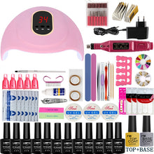 Load image into Gallery viewer, LNWPYH Nail Set UV LED Lamp Dryer With 18/12 pcs Nail Gel Polish Kit Soak Off Manicure Tools Set electric Nail drill Nail Tools
