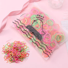 Load image into Gallery viewer, 100pcs/Set Bag Packed Girls Cute Colorful Elastic Hair Bands Gum For Ponytail Holder Scrunchie Headband Fashion Hair Accessories
